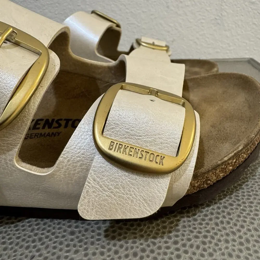 Birkenstock Arizona Big Buckle BF Graceful Pearl White Sandals Slide 39 / US 8 N